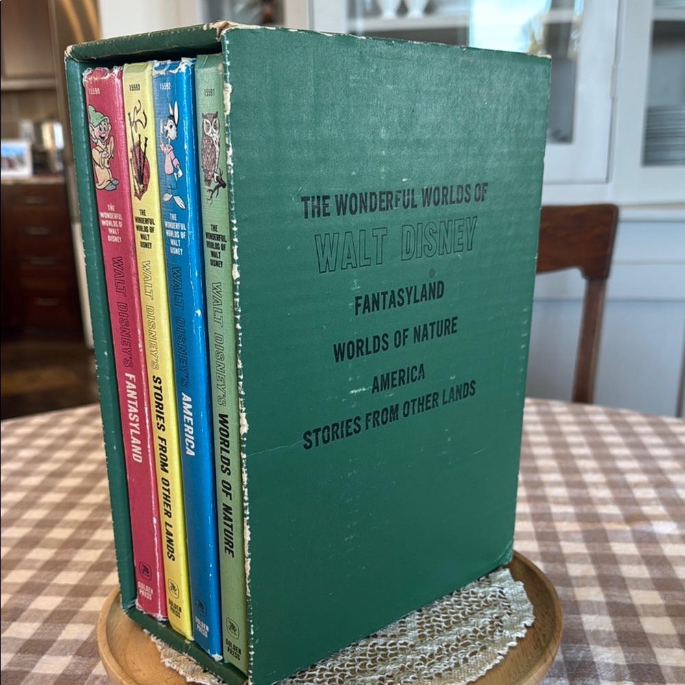 Vintage Wonderful World of Disney Book Set Collection with Green Box